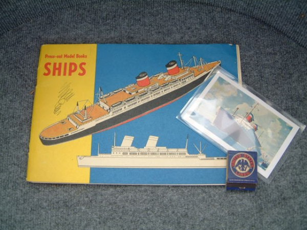 UNUSED ON BOARD SOUVENIR ITEMS FROM THE AMERICA UNITED STATES LINE